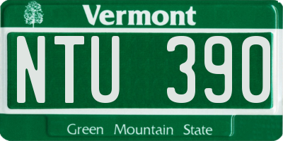 VT license plate NTU390
