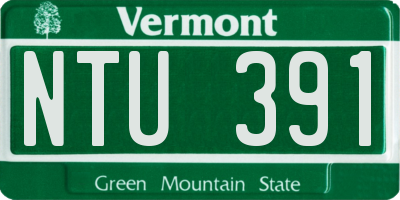VT license plate NTU391