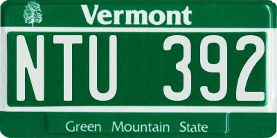VT license plate NTU392