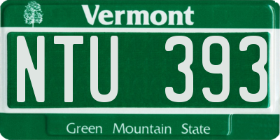 VT license plate NTU393