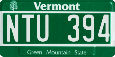 VT license plate NTU394