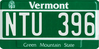 VT license plate NTU396