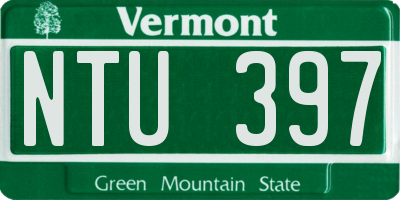 VT license plate NTU397