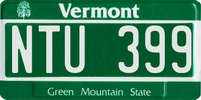 VT license plate NTU399