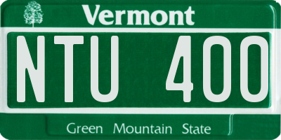 VT license plate NTU400