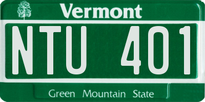 VT license plate NTU401