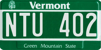 VT license plate NTU402
