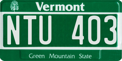 VT license plate NTU403