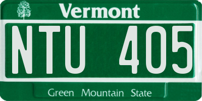 VT license plate NTU405