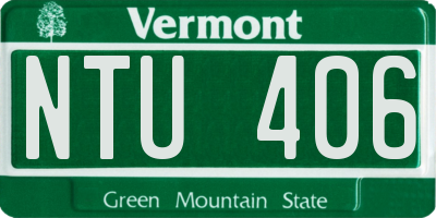 VT license plate NTU406