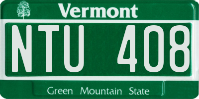 VT license plate NTU408