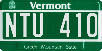 VT license plate NTU410
