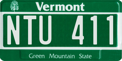 VT license plate NTU411