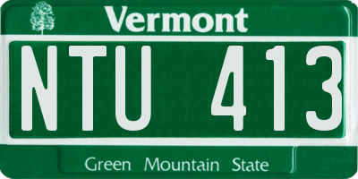 VT license plate NTU413