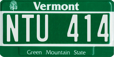 VT license plate NTU414