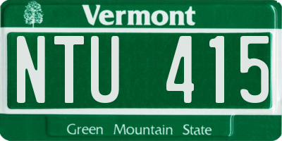 VT license plate NTU415