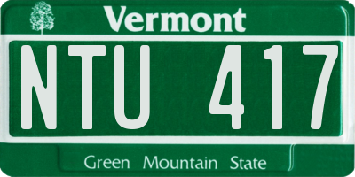 VT license plate NTU417