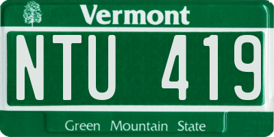 VT license plate NTU419