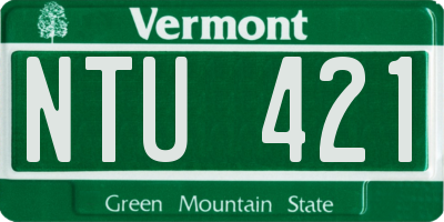 VT license plate NTU421