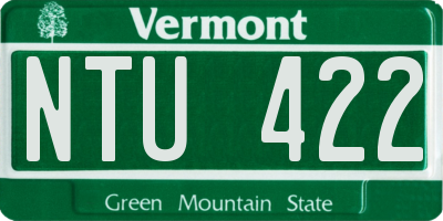 VT license plate NTU422