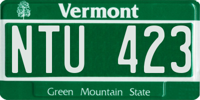 VT license plate NTU423