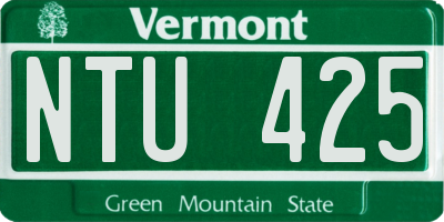 VT license plate NTU425