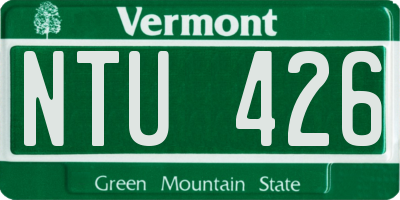 VT license plate NTU426