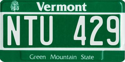 VT license plate NTU429