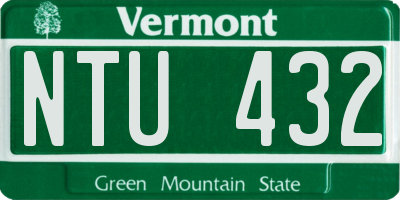 VT license plate NTU432