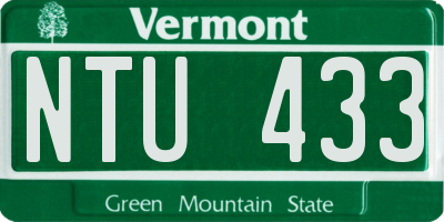 VT license plate NTU433