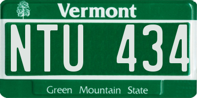 VT license plate NTU434