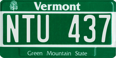 VT license plate NTU437