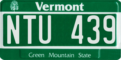 VT license plate NTU439