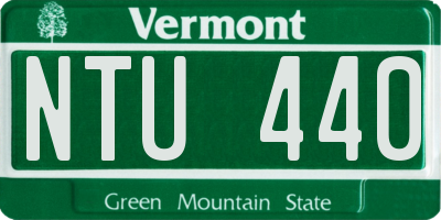 VT license plate NTU440