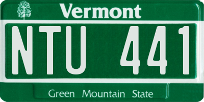 VT license plate NTU441