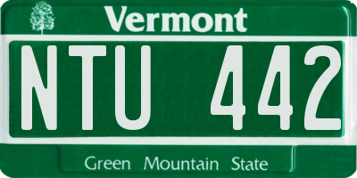 VT license plate NTU442