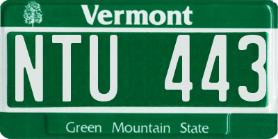 VT license plate NTU443