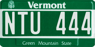 VT license plate NTU444