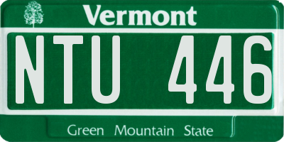 VT license plate NTU446