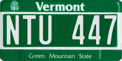 VT license plate NTU447
