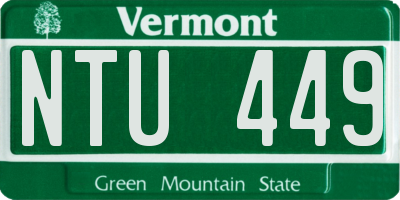 VT license plate NTU449