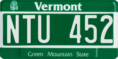VT license plate NTU452