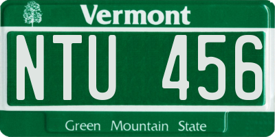 VT license plate NTU456