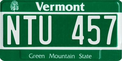 VT license plate NTU457