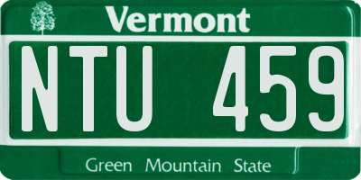 VT license plate NTU459