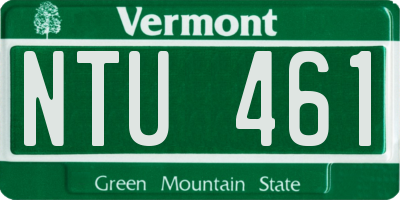 VT license plate NTU461