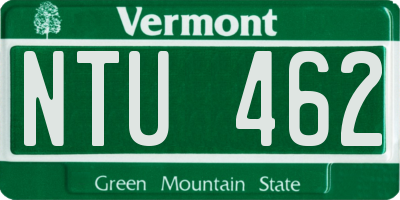 VT license plate NTU462