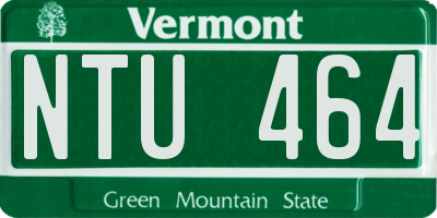 VT license plate NTU464