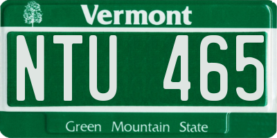 VT license plate NTU465