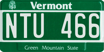 VT license plate NTU466